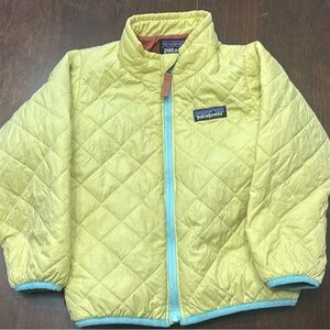 Patagonia Nano Puff jacket - Light Yellow Quilted Jacket with Blue Accents